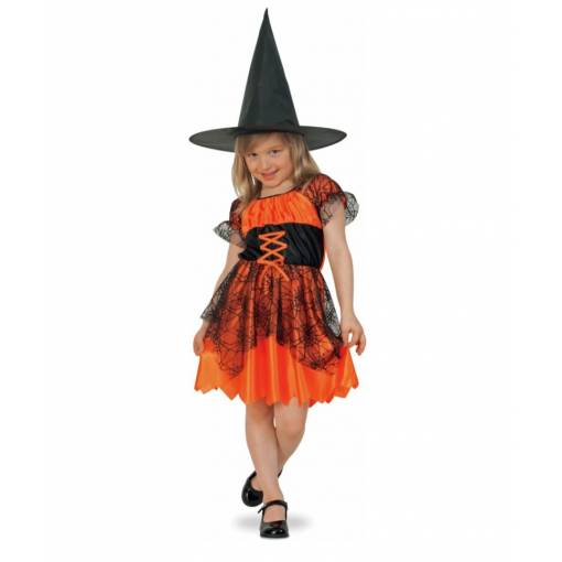 Dětský kostým - Oranžová čarodějka 116