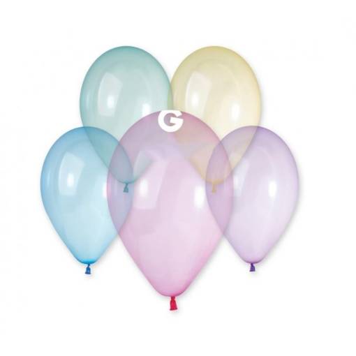 Průhledné balónky 10" - Pastelové barvy, 100 kusů