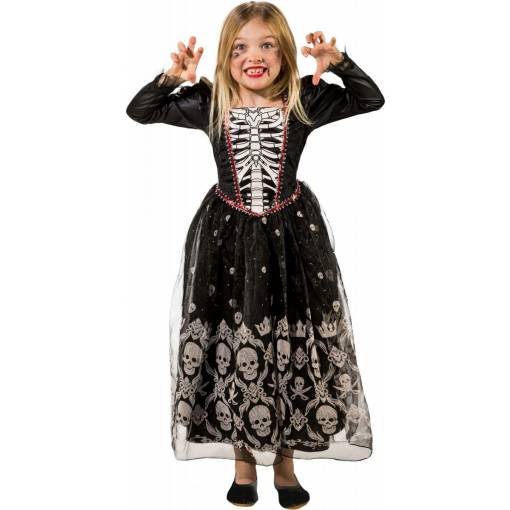 Dětský kostým - Šaty s kostrou 128